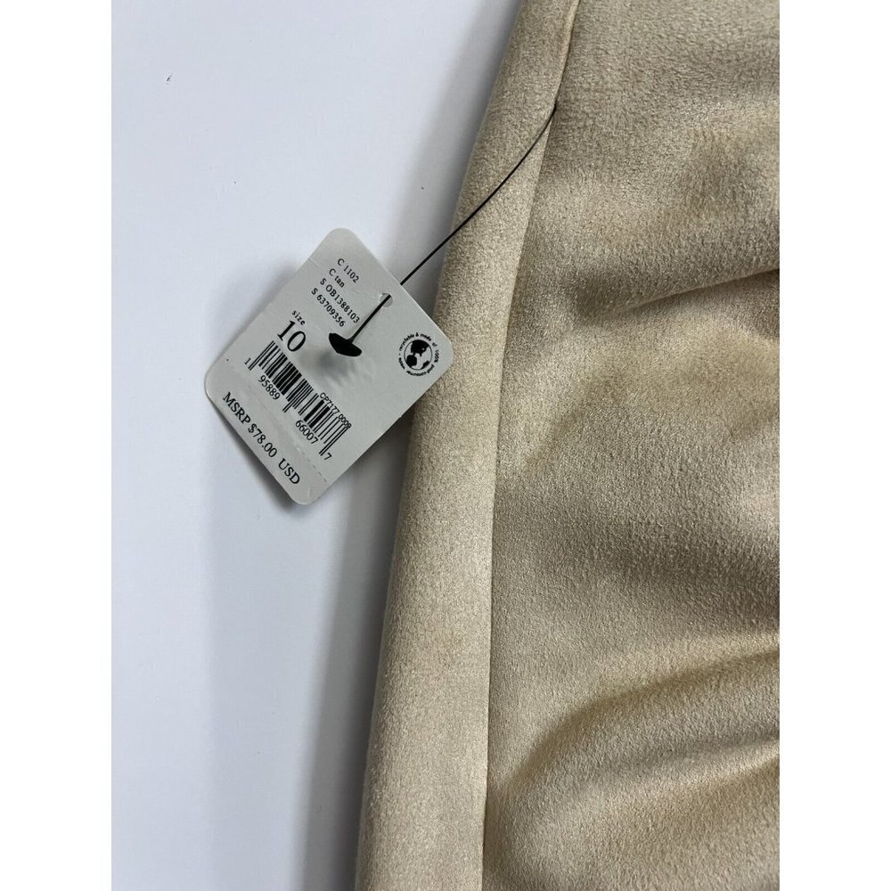 Free People Cinched Seam High Rise Slit Faux Suede Avas Mini Skirt NWT Size 10 - Picture 8 of 10